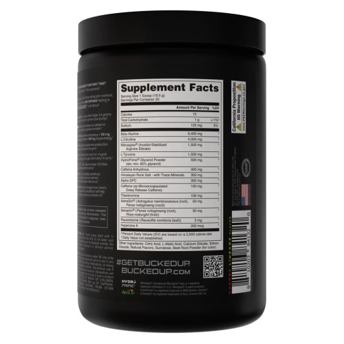 BUCKED UP, Mother Bucker PREMIUM Pre-Workout, усиленный предтренировочный комплекс, вкус Cherry Limeade (Вишневый лаймад), 390 г (20 порций)