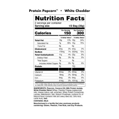 BUCKED UP, Protein Popcorn, протеиновый попкорн, вкус White Cheddar (Белый чеддер), 1 упаковка (60 г)