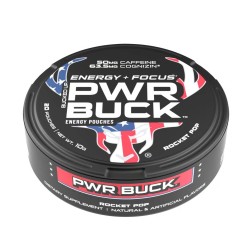 BUCKED UP, PWR Buck Energy, энергетические паучи, вкус Rocket pop (Голубая малина, лайм, вишня), 12 г (20 порций)