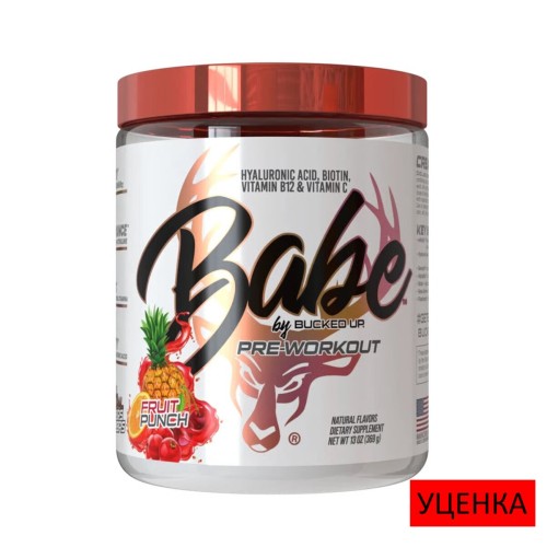 BUCKED UP, Babe, предтренировочный комплекс, вкус Фруктовый пунш, 369 г (30 порций)