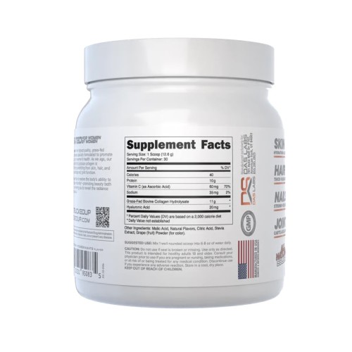 BUCKED UP, Babe, пептиды коллагена с гиалуроновой кислотой и витамином C, со вкусом голубики и граната, 378 г (30 порций)