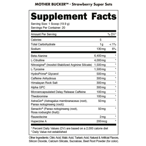 BUCKED UP, Mother Bucker PREMIUM Pre-Workout, усиленный предтренировочный комплекс, вкус Ninja Nectar (Нектар ниндзя), 382 г (20 порций)