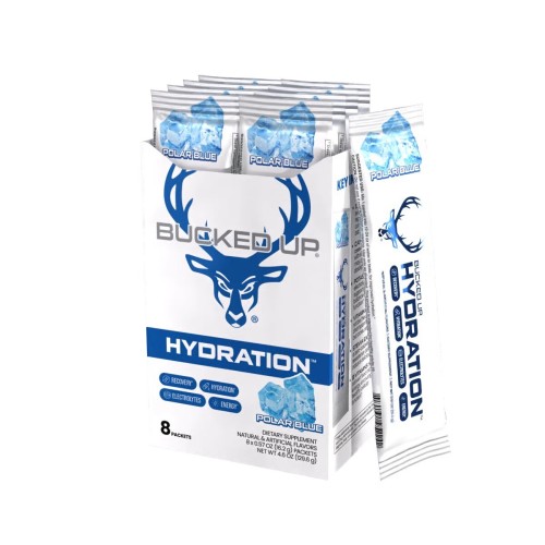 BUCKED UP, Hydration, Электролитная смесь для напитков, вкус Polar Blue (Полярно голубой), 8 пакетиков