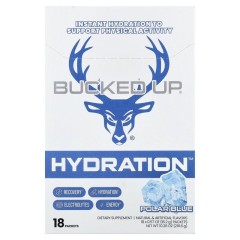 BUCKED UP, Hydration, Электролитная смесь для напитков, вкус Polar Blue (Полярно голубой), 18 пакетиков