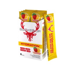 BUCKED UP, Hydration, Электролитная смесь для напитков, вкус Strawberry Lemonade (Клубничный лимонад), 8 пакетиков