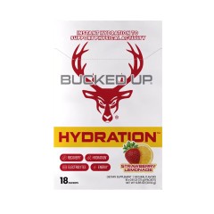 BUCKED UP, Hydration, Электролитная смесь для напитков, вкус Strawberry Lemonade (Клубничный лимонад), 18 пакетиков