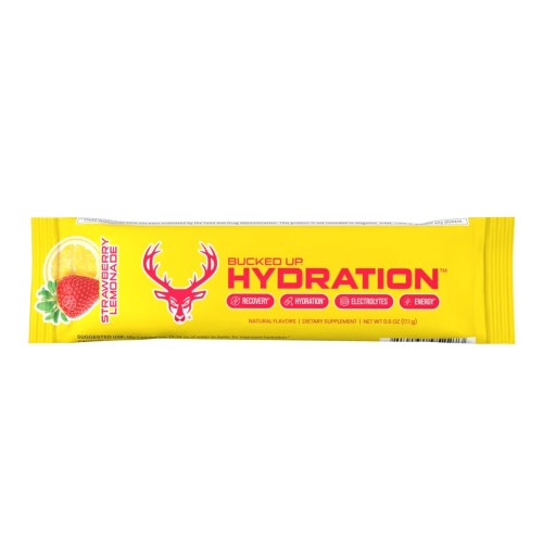 BUCKED UP, Hydration, Электролитная смесь для напитков, вкус Strawberry Lemonade (Клубничный лимонад), 18 пакетиков