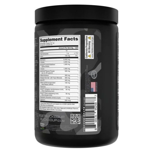 BUCKED UP, Mother Bucker PREMIUM Pre-Workout, усиленный предтренировочный комплекс, вкус Freedom Grape (Виноград), 382 г (20 порций)