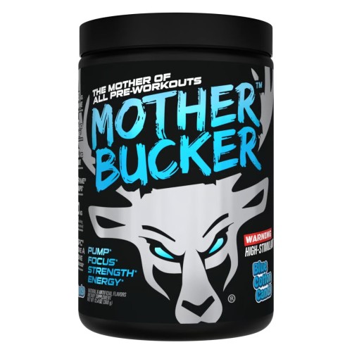 BUCKED UP, Mother Bucker PREMIUM Pre-Workout, усиленный предтренировочный комплекс, вкус Blue Cotton Candy (Голубая сахарная вата), 380 г (20 порций)