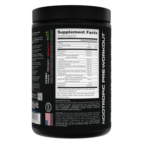BUCKED UP, Mother Bucker PREMIUM Pre-Workout, усиленный предтренировочный комплекс, вкус Blue Cotton Candy (Голубая сахарная вата), 380 г (20 порций)