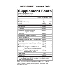BUCKED UP, Mother Bucker PREMIUM Pre-Workout, усиленный предтренировочный комплекс, вкус Blue Cotton Candy (Голубая сахарная вата), 380 г (20 порций)