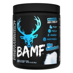 BUCKED UP, BAMF, PREMIUM ноотропный предтренировочный комплекс, вкус Blue Cotton Candy (Голубая сахарная вата), 351 г (30 порций)