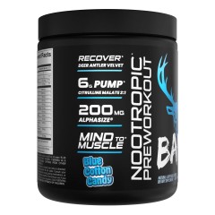 BUCKED UP, BAMF, PREMIUM ноотропный предтренировочный комплекс, вкус Blue Cotton Candy (Голубая сахарная вата), 351 г (30 порций)