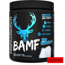 BUCKED UP, BAMF, PREMIUM ноотропный предтренировочный комплекс, вкус Blue Cotton Candy (Голубая сахарная вата), 351 г (30 порций)