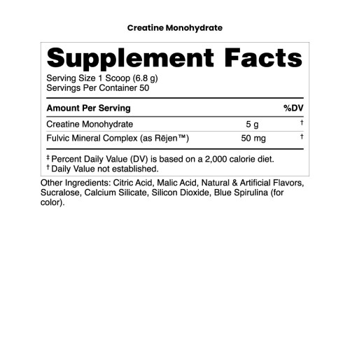 BUCKED UP, RAW Supplements, Creatine Monohydrate, вкус Grapes and Apples (виноград и яблоко), 50 порций