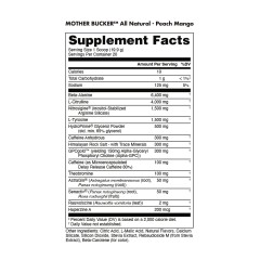 BUCKED UP, Mother Bucker PREMIUM Pre-Workout, усиленный предтренировочный комплекс, вкус Peach Mango (Персик/Манго), 398 г (20 порций)