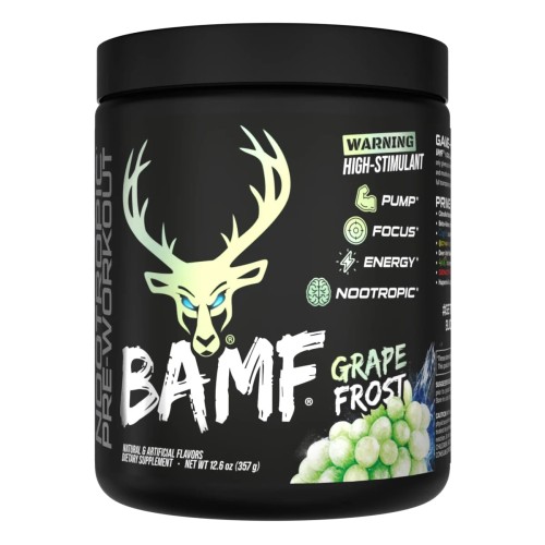 BUCKED UP, BAMF, PREMIUM ноотропный предтренировочный комплекс, вкус Grape Frost (Виноградный иней), 357 г (30 порций)
