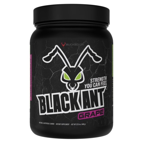 BUCKED UP, Black Ant PREMIUM Pre-Workout, Ноотропный предтренировочный комплекс, вкус Grape (Виноград), 648 г (20/40  порций)