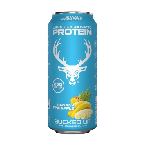 BUCKED UP, Protein Soda, слабогазированная протеиновая вода, вкус Banana Pineapple (банан и ананас), 473 мл (16 унций)