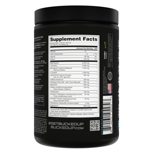 BUCKED UP, Mother Bucker PREMIUM Pre-Workout, усиленный предтренировочный комплекс, вкус BKFC (Ледяной холод), 384 г (20 порций)