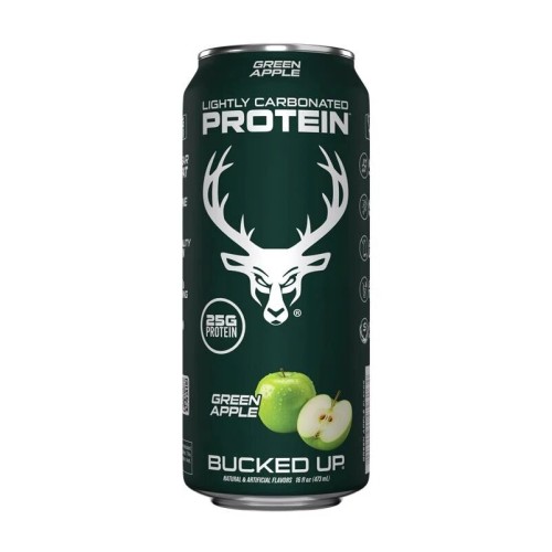 BUCKED UP, Protein Soda, слабогазированный протеиновый напиток, вкус Green Apple (зеленое яблоко), 473 мл (16 унций)