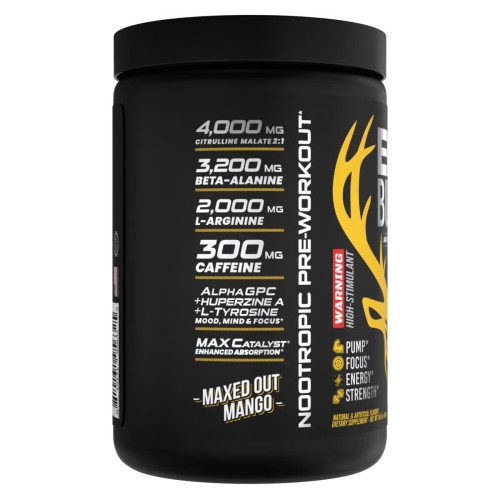 BUCKED UP, Big Bucks Pre-Workout, Flavor Maxed Out Mango (Манго, ананас, маракуйя), 414 г, 30 порций