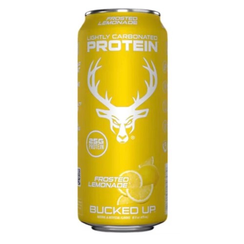 BUCKED UP, Protein Soda, слабогазированный протеиновый напиток, вкус Frosted Lemonade (морозный лимонад), 473 мл (16 унций)