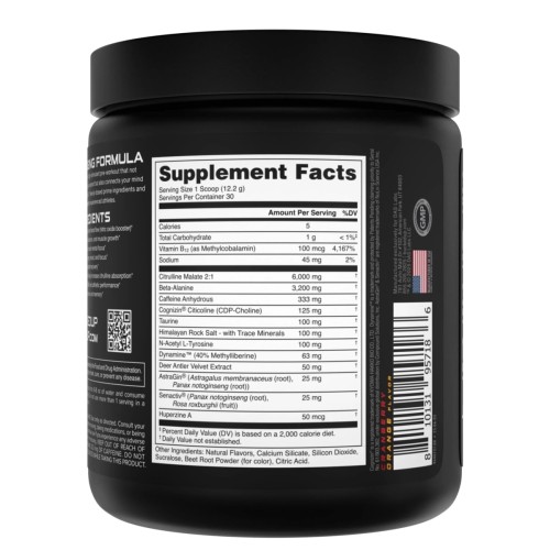 BUCKED UP, BAMF, PREMIUM ноотропный предтренировочный комплекс, вкус Jacked-O-Lantern (Клюква и цитрус), 366 г (30 порций)