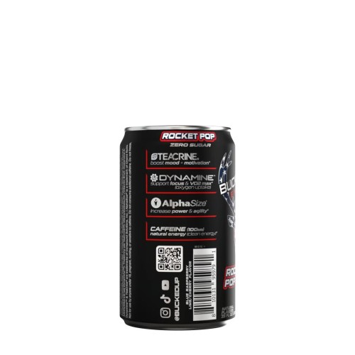 BUCKED UP, Mini Energy Drink, энергетический напиток, вкус Rocket Pop (Голубая малина, Лайм, Вишня), 222 мл (7,5 унций)