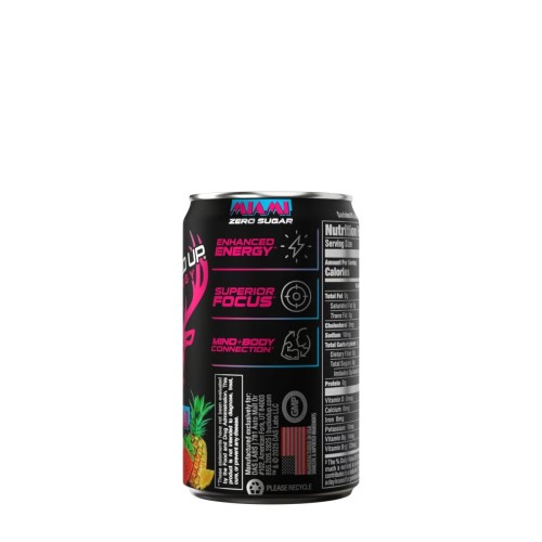 BUCKED UP, Mini Energy Drink, энергетический напиток, вкус Miami (Клубника, манго, ананас), 222 мл (7,5 унций)