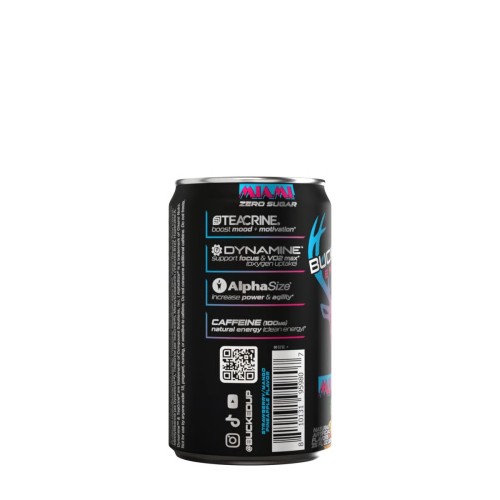 BUCKED UP, Mini Energy Drink, энергетический напиток, вкус Miami (Клубника, манго, ананас), 222 мл (7,5 унций)
