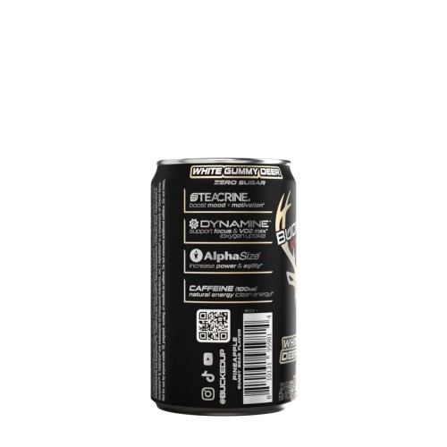 BUCKED UP, Mini Energy Drink, энергетический напиток, вкус White Gummy Deer (Мармеладный олень с ананасом), 222 мл (7,5 унций)