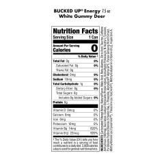 BUCKED UP, Mini Energy Drink, энергетический напиток, вкус White Gummy Deer (Мармеладный олень с ананасом), 222 мл (7,5 унций)