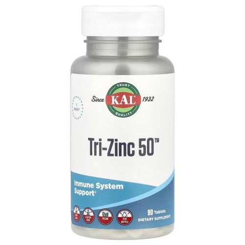 KAL, Tri-Zinc 50 ™, 50 мг, 90 таблеток (УЦЕНКА! Срок годности: 07/25)