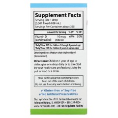 Carlson, Kids Super Daily® D3, 10 мкг (400 МЕ), 10,3 мл (0,35 жидк. унции)
