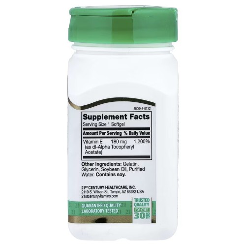 21st Century, Витамин Е, 180 мг (400 МЕ), 110 мягких желатиновых капсул (110 порций)