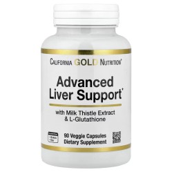 California Gold Nutrition, улучшенная добавка для поддержки печени, с экстрактом расторопши, L-глутатионом, альфа-липоевой кислотой и экстрактом виноградных косточек, 90 вегетарианских капсул (30 порций)