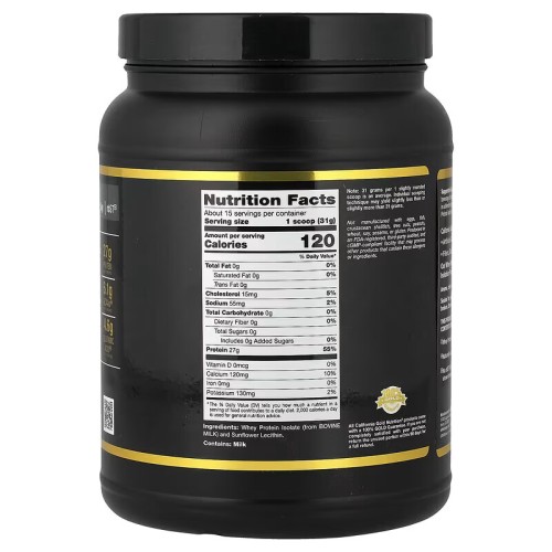 California Gold Nutrition, SPORT, изолят сывороточного протеина, 454 г (15 порций)