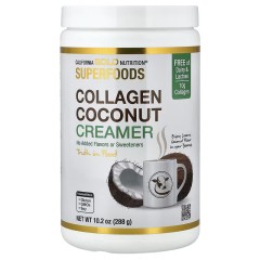 California Gold Nutrition, Superfoods, кокосовые сливки с коллагеном, порошок без подсластителей, 288г (10,2 унции)