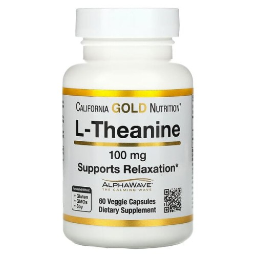 California Gold Nutrition, L-теанин, с AlphaWave, 100 мг, 60 растительных капсул