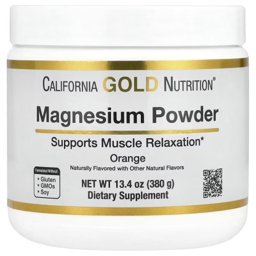 California Gold Nutrition, магний в растворимом порошке, со вкусом апельсина, 380 г (13,4 унции)