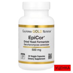 California Gold Nutrition, EpiCor, сухой дрожжевой ферментат, 500 мг, 30 вегетарианских капсул