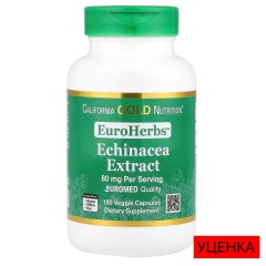 California Gold Nutrition, EuroHerbs, экстракт эхинацеи, качество Euromed, 80 мг, 180 растительных капсул