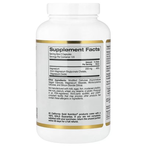 California Gold Nutrition, хелат бисглицината магния, Albion TRAACS, 240 вегетарианских капсул (120 порций)