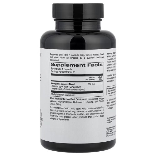 California Gold Nutrition, добавка для поддержки в период менопаузы, 90 растительных капсул