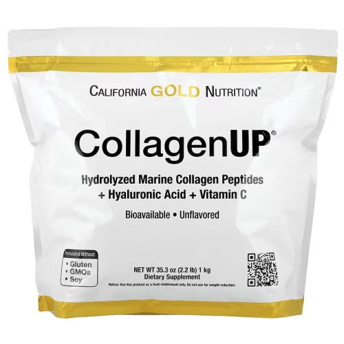 California Gold Nutrition, CollagenUP, пептиды морского коллагена с гиалуроновой кислотой и витамином C, 1 кг (200 порций)