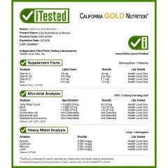 California Gold Nutrition, Поливитамины для детей без желатина, ягоды/фрукты 60 жевательных таблеток