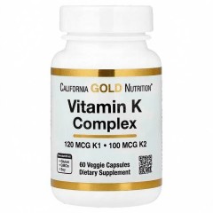 California Gold Nutrition, комплекс витаминов группы K, 60 растительных капсул