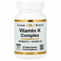 California Gold Nutrition, комплекс витаминов группы K, 60 растительных капсул