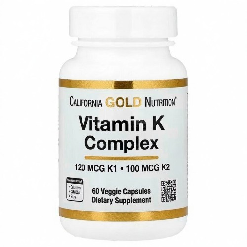 California Gold Nutrition, комплекс витаминов группы K, 60 растительных капсул